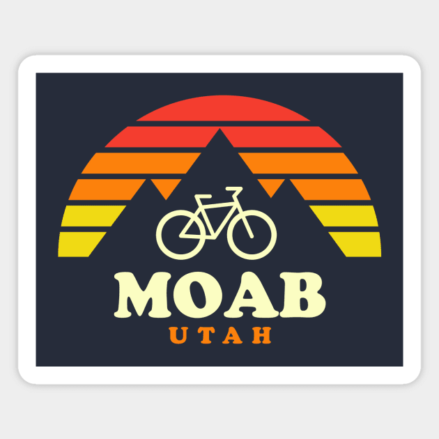 Moab Utah Mountain Biking Moab Mtb Trails Retro Magnet by PodDesignShop